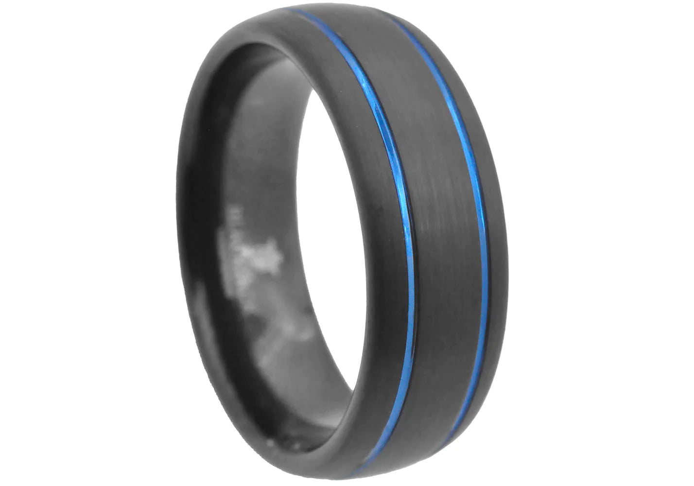 Blackjack Jewelry Blackjack Men's Black-Plated Gold Detail Tungsten Ring BJRT06BL - Time After Time Watches