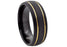 Blackjack Men's Black-Plated Gold Detail Tungsten Ring BJRT06BG