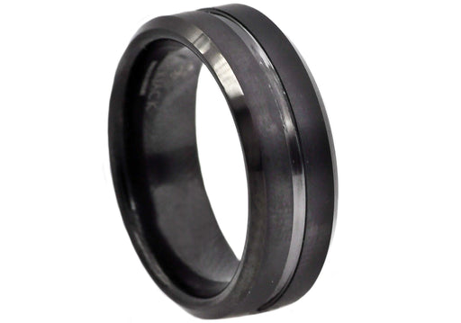 Blackjack Men's Black-Plated Tungsten Ring BJRT11BB