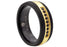 Blackjack Jewelry Blackjack Men's Black & Gold-Toned Tungsten Ring CZ BJRT17BG - Time After Time Watches