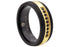 Blackjack Men's Black & Gold-Toned Tungsten Ring CZ BJRT17BG
