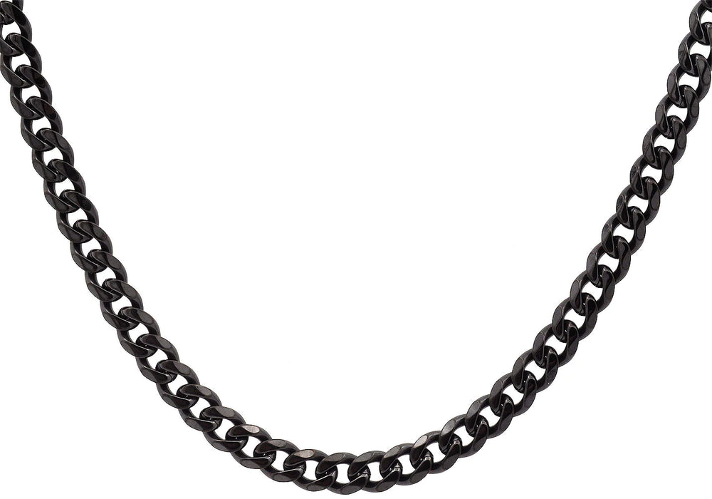 Blackjack Jewelry Blackjack Men's Black Plated SS Curb Link Chain BJS10NB7M - Time After Time Watches
