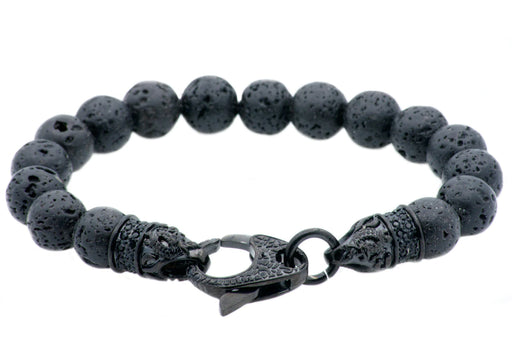 Blackjack Jewelry Blackjack Men's Beaded Lava Stone Bracelet BJS16BLV - Time After Time Watches
