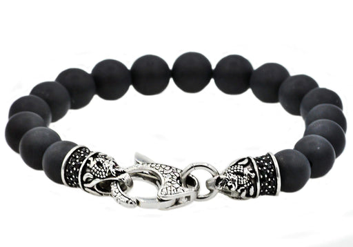 Blackjack Jewelry Blackjack Men's Beaded Onyx Stone Bracelet BJS16BON - Time After Time Watches