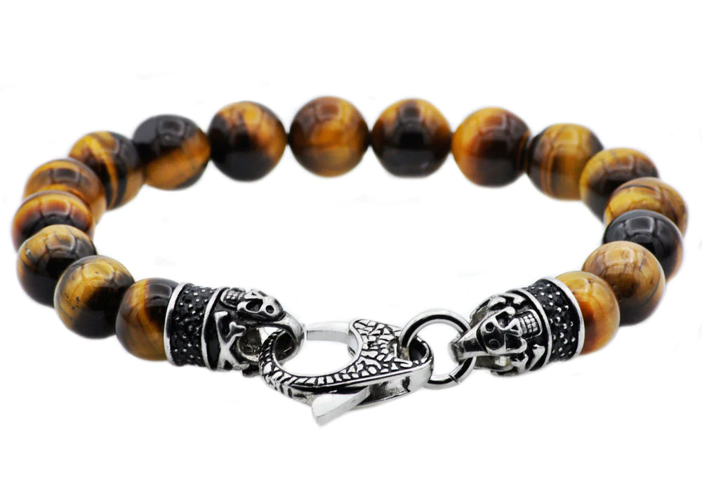 Blackjack Jewelry Blackjack Men's Beaded Tiger Eye Bracelet BJS16BTE - Time After Time Watches
