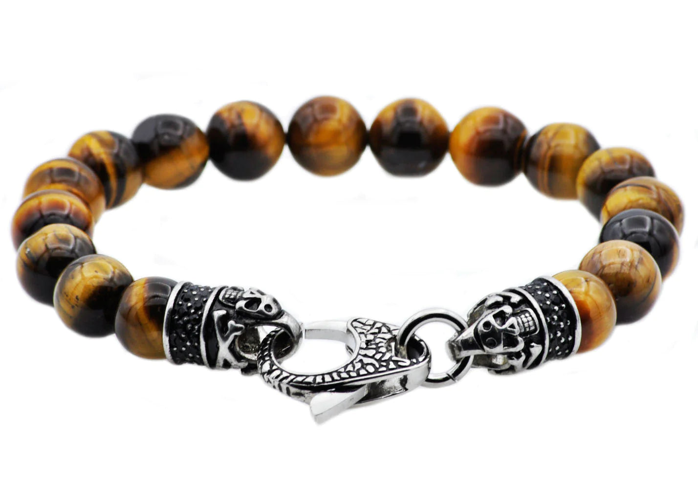 Blackjack Jewelry Blackjack Men's Beaded Tiger Eye Bracelet BJS16BTE - Time After Time Watches