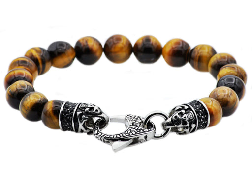 Blackjack Men's Beaded Tiger Eye Bracelet BJS16BTE