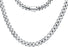 8mm Stainless Steel Cuban Link Chain Necklace With Cubic Zirconia