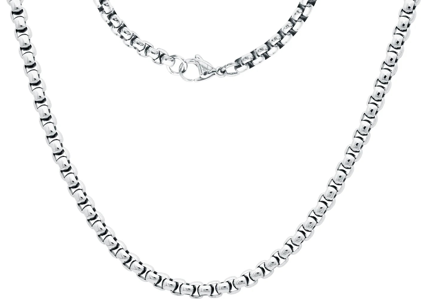 5mm Round Box Link Chain Necklace