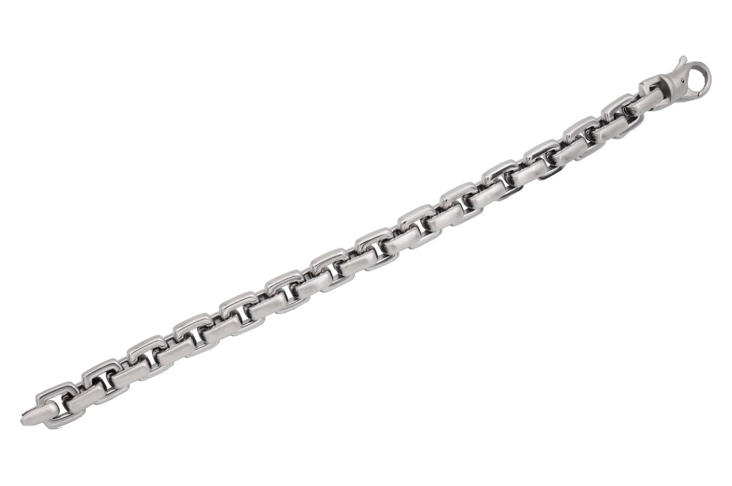 blackjack men's stainless steel bracelet. 8.5 inches in length and .4 inches in width 