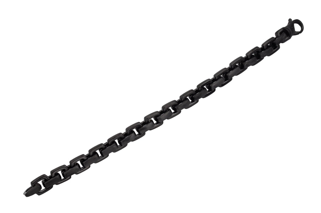 blackjack men's stainless steel black-colored bracelet. 8.5 inches in length and .4 inches in width 