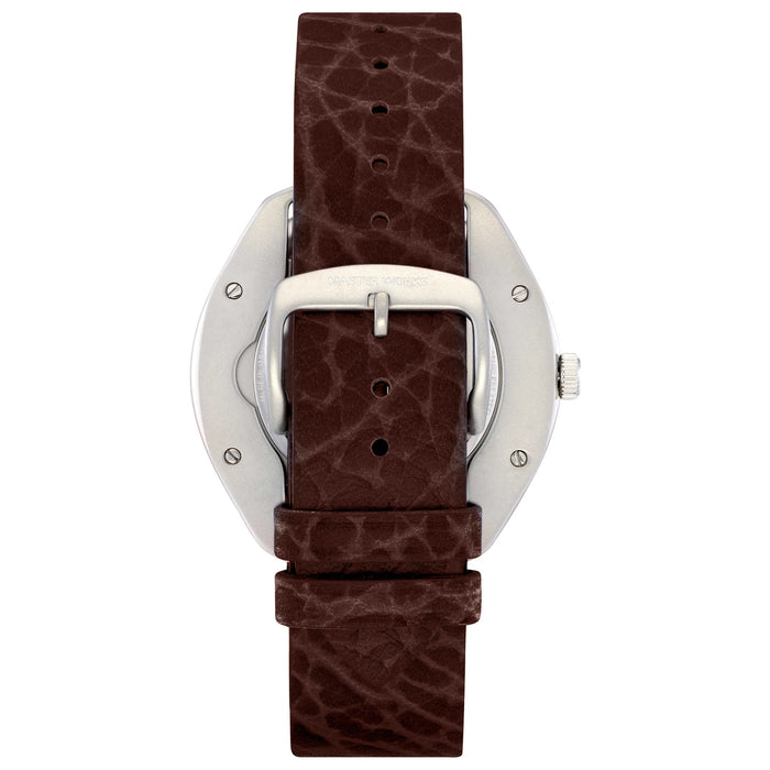 Master Works Brown Leather Watch back MW16SNEDDBO0