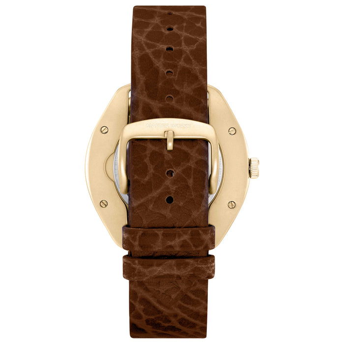 Master Works Brown Leather Watch MW16YBEDLBO0 back