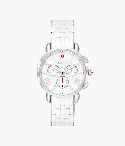 Michele Ladies' Sporty Sail White Silicone MWW01P000020