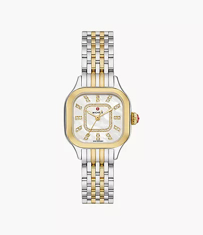 Michele Meggie Two-Tone diamond dial, sapphire crystal, swiss made watch 