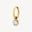 GOLD TONE SINGLE EARRING WITH cz DANLGE PENDANT