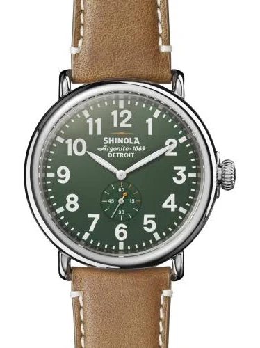 Shinola SHINOLA RUNWELL 47MM GREEN DIAL, BROWN LEATHER - Time After Time Watches