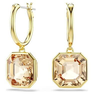 SWAROVSKI MILLENIA DROP EARRINGS CARAMEL/GOLD TONE