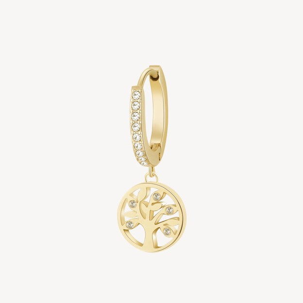 GOLD TONE TREE OF LIFE EARRING