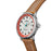 shinola mens canfield arabic numbers white dial with red accent, genuine leather