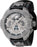 invicta men's eagles silicone chronograph watch in silver and black 