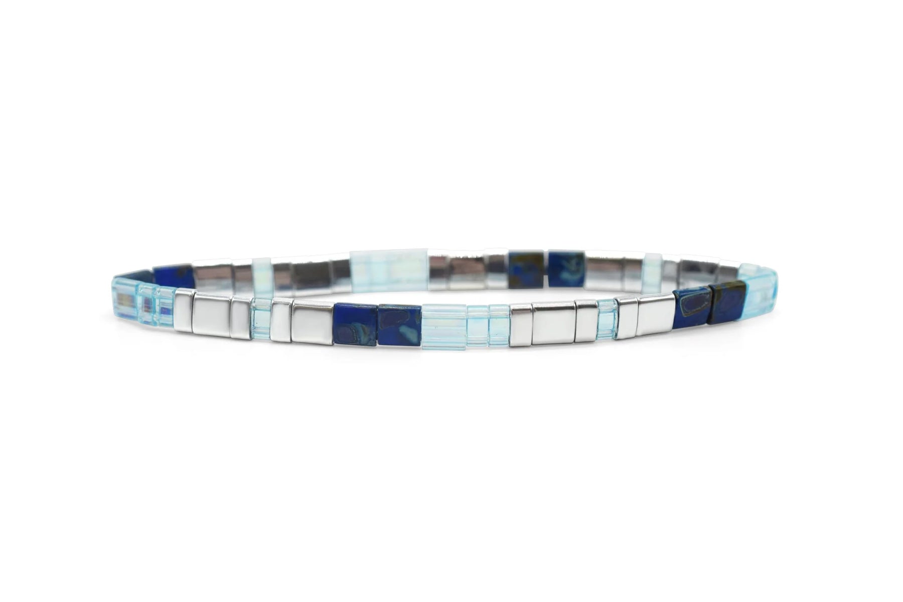 Skylar Paige Skylar Paige DREAM Morse Code Tila Beaded Bracelet - Bonne Nuit Blue - Time After Time Watches