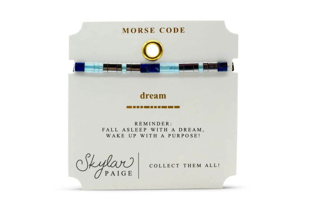 Skylar Paige Skylar Paige DREAM Morse Code Tila Beaded Bracelet - Bonne Nuit Blue - Time After Time Watches