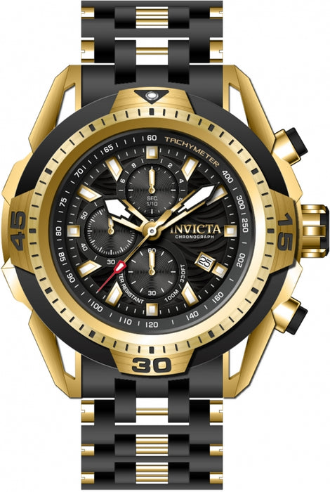 mens silicone band and gold tone casing sea spider model with working chronograph.
