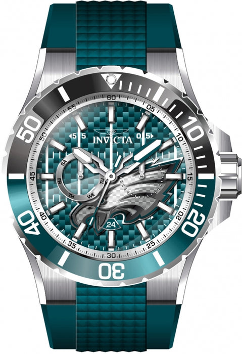 Invicta Men's NFL Eagles Green Silicone 45401