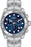mens stainless steel and blue dial chronograph specialty men's invicta watch