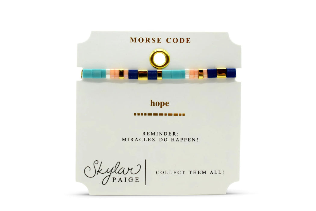 Skylar Paige HOPE Morse Code Tila Beaded Bracelet - Just beachy bellini