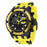 Invita Men's Chronograph Watch Black Dial Batman Symbol Yellow Silicone Strap