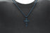 Blackjack Men's Blue & Black Cross Necklace SS BJP172BL