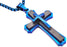 Blackjack Men's Blue & Black Cross Necklace SS BJP172BL