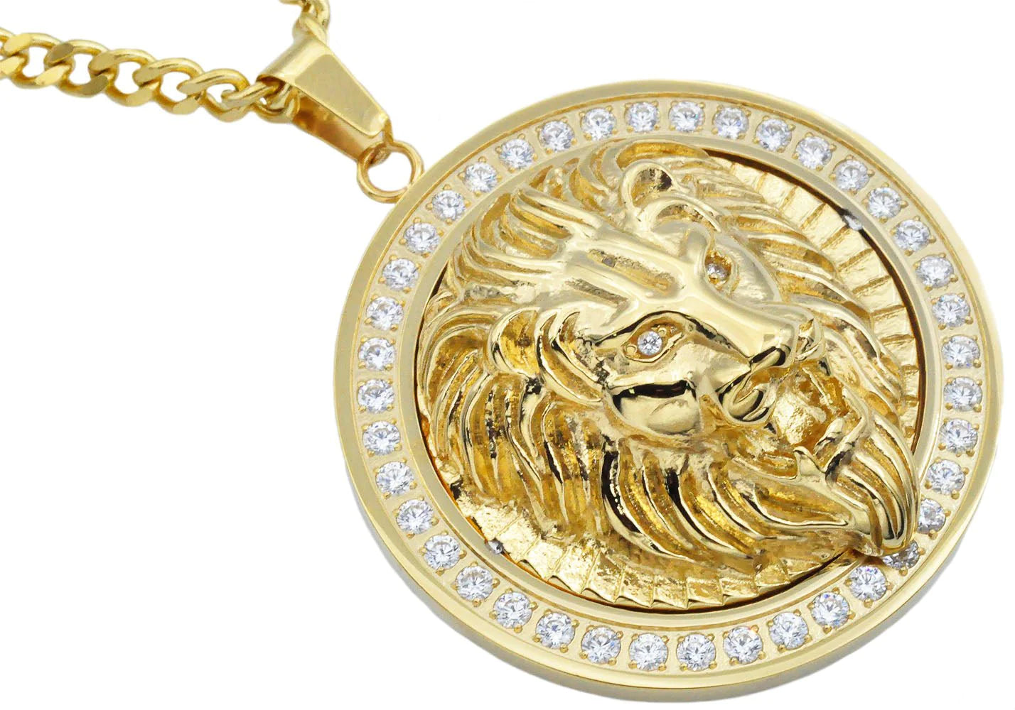 Stainless steel lion necklace on sale