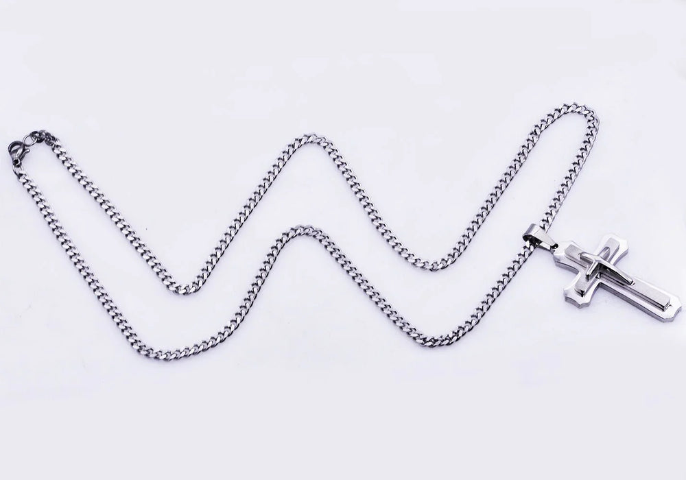 Blackjack Stainless Steel Cross Necklace Blackjack Men's Necklace