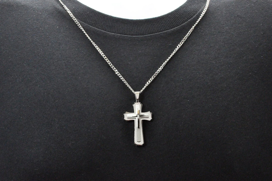 Blackjack Jewelry Blackjack Men's Necklace Cross & Chain SS BJP11S - Time After Time Watches