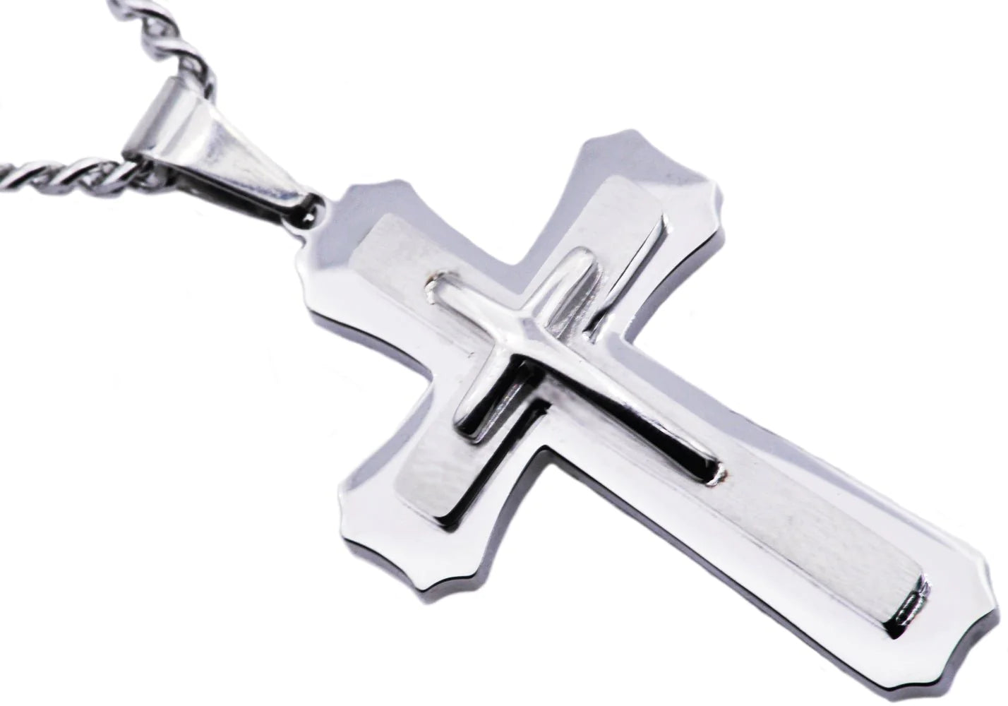Blackjack Jewelry Blackjack Men's Necklace Cross & Chain SS BJP11S - Time After Time Watches