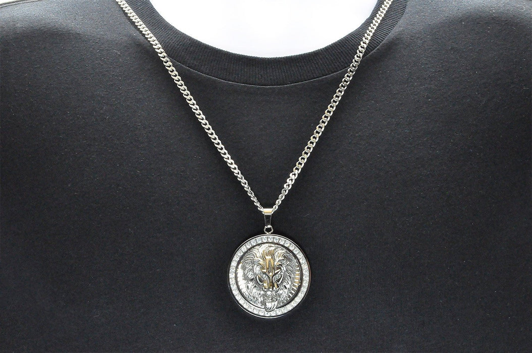 Blackjack Jewelry Blackjack Men's Lion Pendant Necklace SS BJP162W - Time After Time Watches
