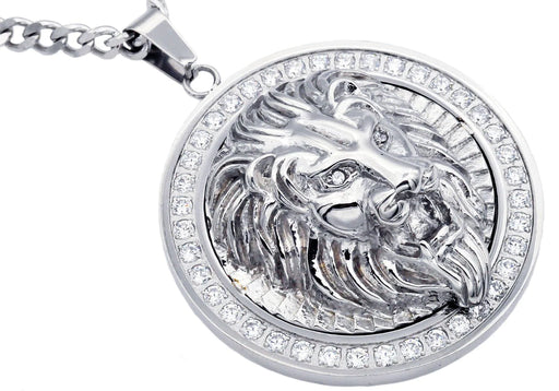 Blackjack Jewelry Blackjack Men's Lion Pendant Necklace SS BJP162W - Time After Time Watches