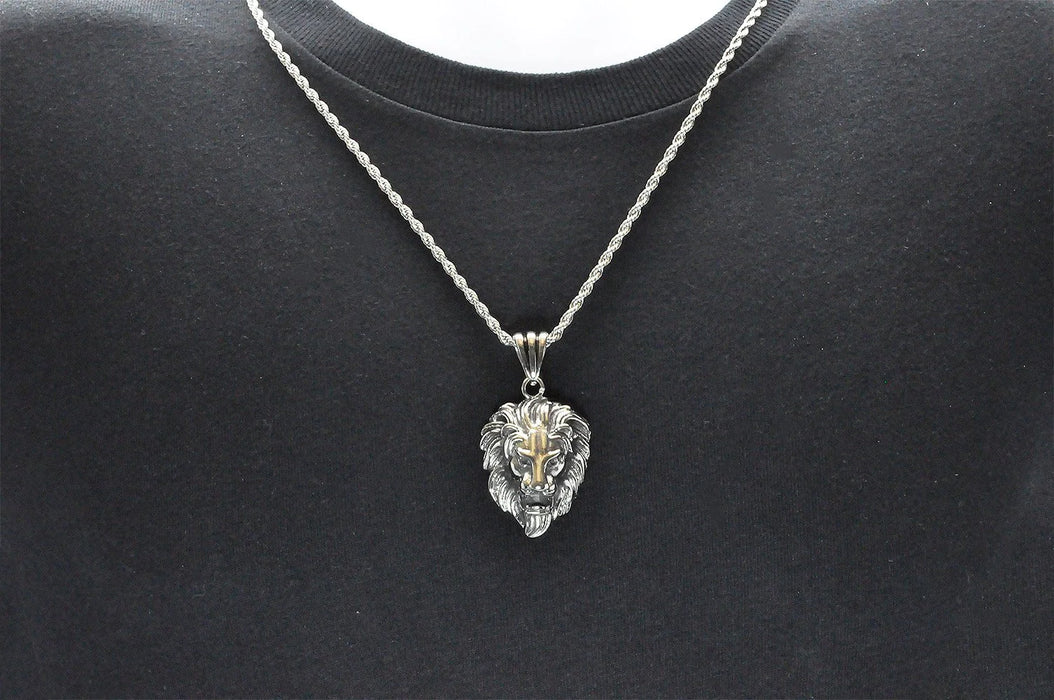 Blackjack Jewelry Blackjack Men's Lion Necklace SS BJP161W - Time After Time Watches