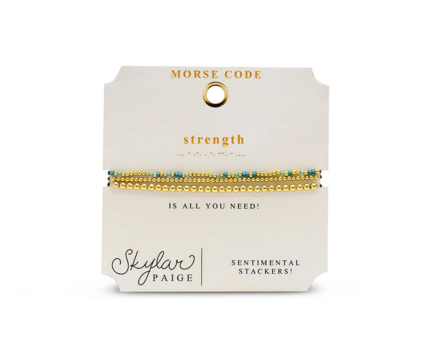 Skylar Paige Skylar Paige STRENGTH Sentimental Stackers Beaded Bracelets - Tonal Turq - Time After Time Watches