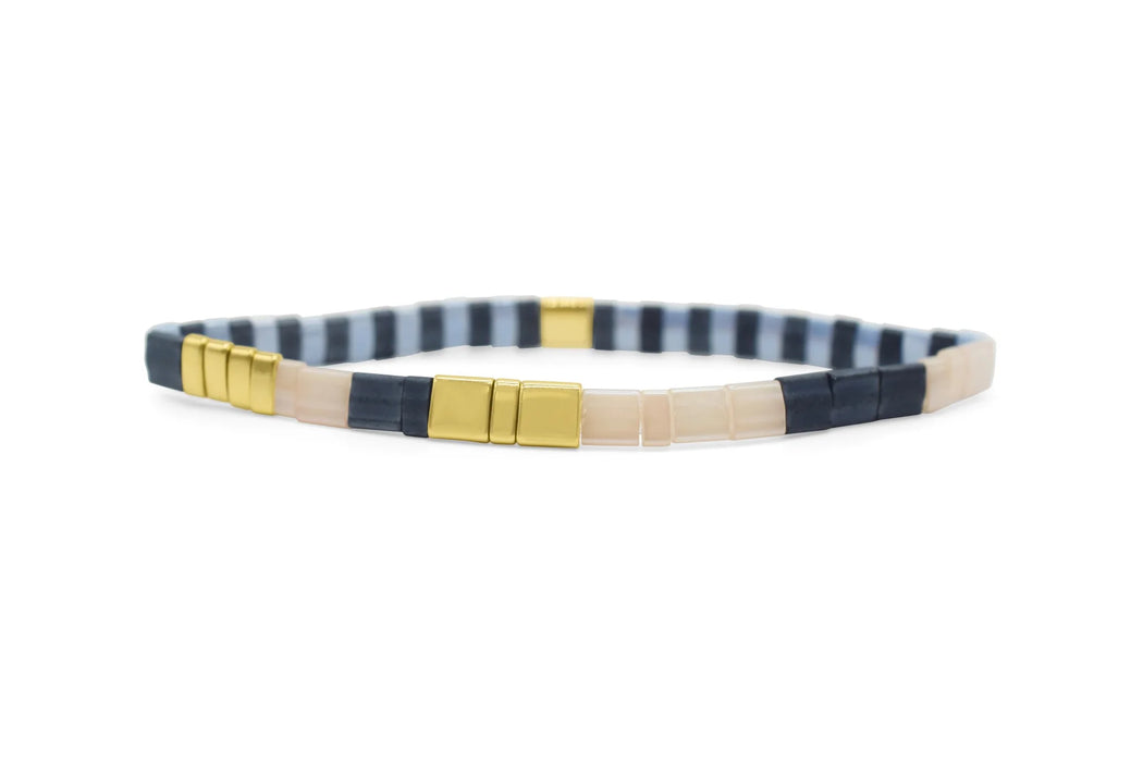 Skylar Paige Skylar Paige THANK YOU Morse Code Tila Beaded Bracelet - Preppy Peach - Time After Time Watches