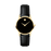 Movado Movado Women's Museum Classic Gold Tone Black Leather 0607275 - Time After Time Watches