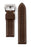 Men's Wide Contrast Stitched Calfskin Leather Watchband in Black and Brown
