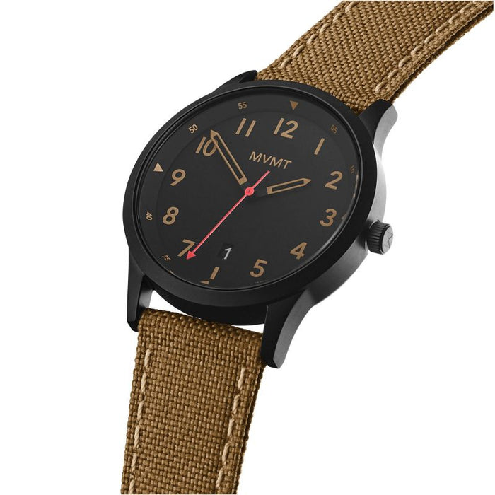 MVMT Field Black Dial Tan Canvas