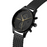Men's MVMT Voyager Tundra, accented with gold markers, hour, minute and second hands on a balck dial. Dual chronographs with active time keeping features and a date wheel placed at the three o'clock marker. This watch casing sits between a black mesh stainless steel strap perfect for intricate sizing. 