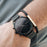 Men's MVMT Voyager Tundra, accented with gold markers, hour, minute and second hands on a balck dial. Dual chronographs with active time keeping features and a date wheel placed at the three o'clock marker. This watch casing sits between a black mesh stainless steel strap perfect for intricate sizing. 