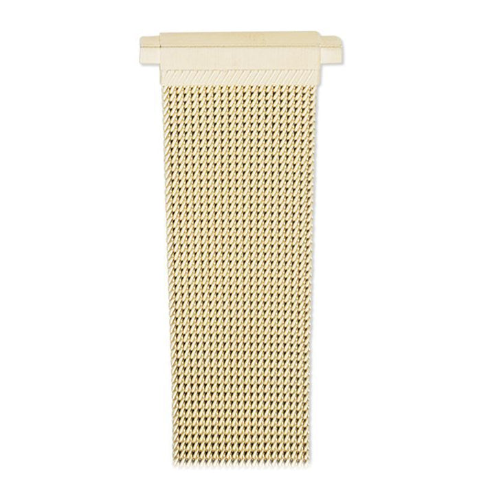 Mens 18-22MM Stainless Steel Mesh Band with Straight Adjustable End in Gold, Silver or Black
