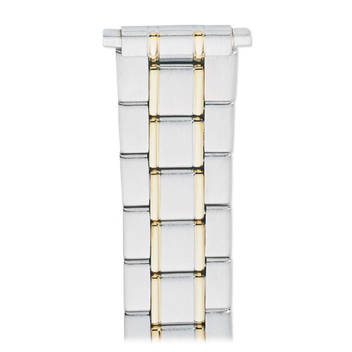 Speidel Men's 18-22MM Wrapped Link Straight Adjustable End with Removable Links for Sizing in Silver, Gold and Dual Tone - Time After Time Watches